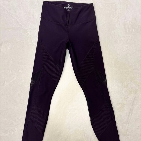 Women's Violet Leggings with Mesh & Raised Fabric Accents - Picture 1 of 7